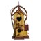 Set of 2 11.5"H Washed Yellow Distressed Solid Wood Cottage Decorative Outdoor Garden Birdhouse with Rattan